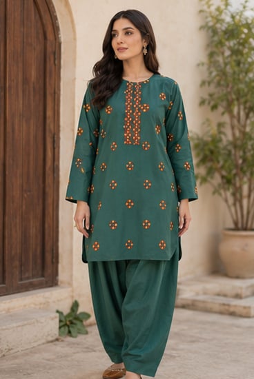 Ayla Embroidered Cotton 2-Piece